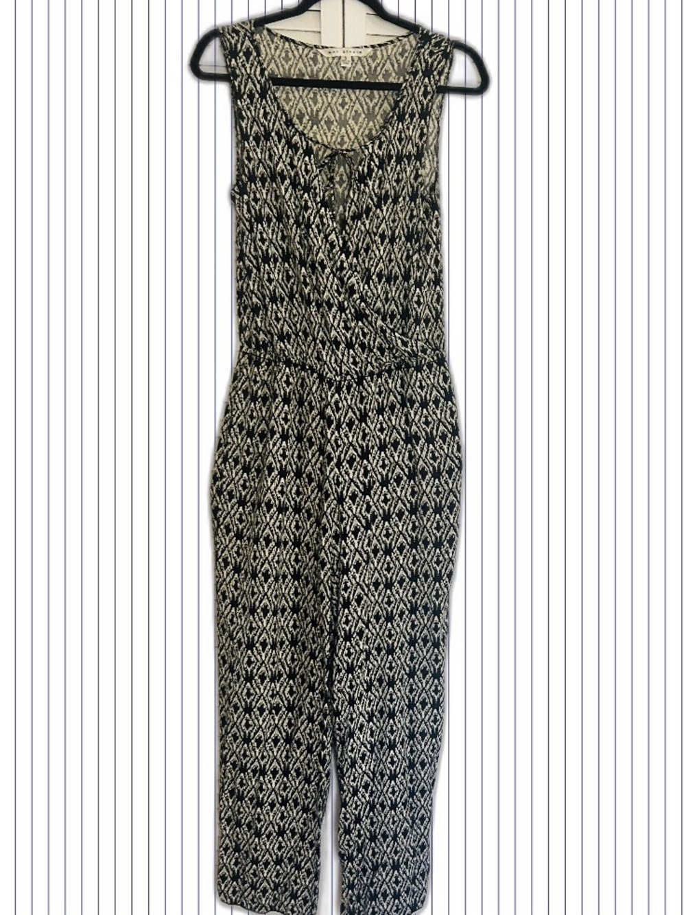 Max Studio Black and White Patterned Jumpsuit